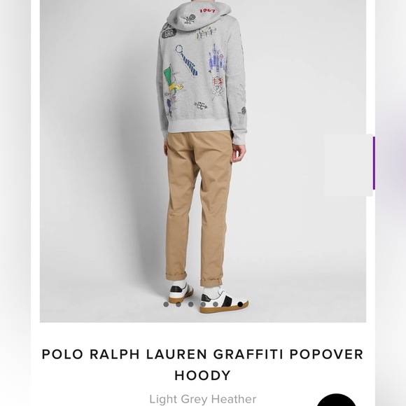 Polo Ralph Lauren 1967 XXL Grey Graffiti Scribble Uni Crewneck Pullover Hoodie - Picture 7 of 16